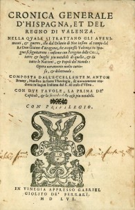 Cronica generale d'Hispagna et del Regno di Valenza. 