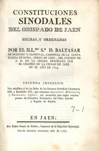 Constituciones sinodales del Obispado de Jaén