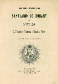 Apuntes históricos sobre el santuario de Bonany de Petra. 