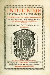 Indice de las cosas más notables que se hallan en las quatro partes de los Anales y las dos de la Historia de Gerónimo Zurita, C