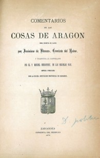 Comentarios de las cosas de Aragón. 