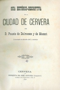 Guía Histórico-descriptiva de la Ciudad de Cervera. 