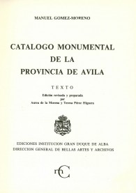 Catálogo Monumental de la Provincia de Ávila.